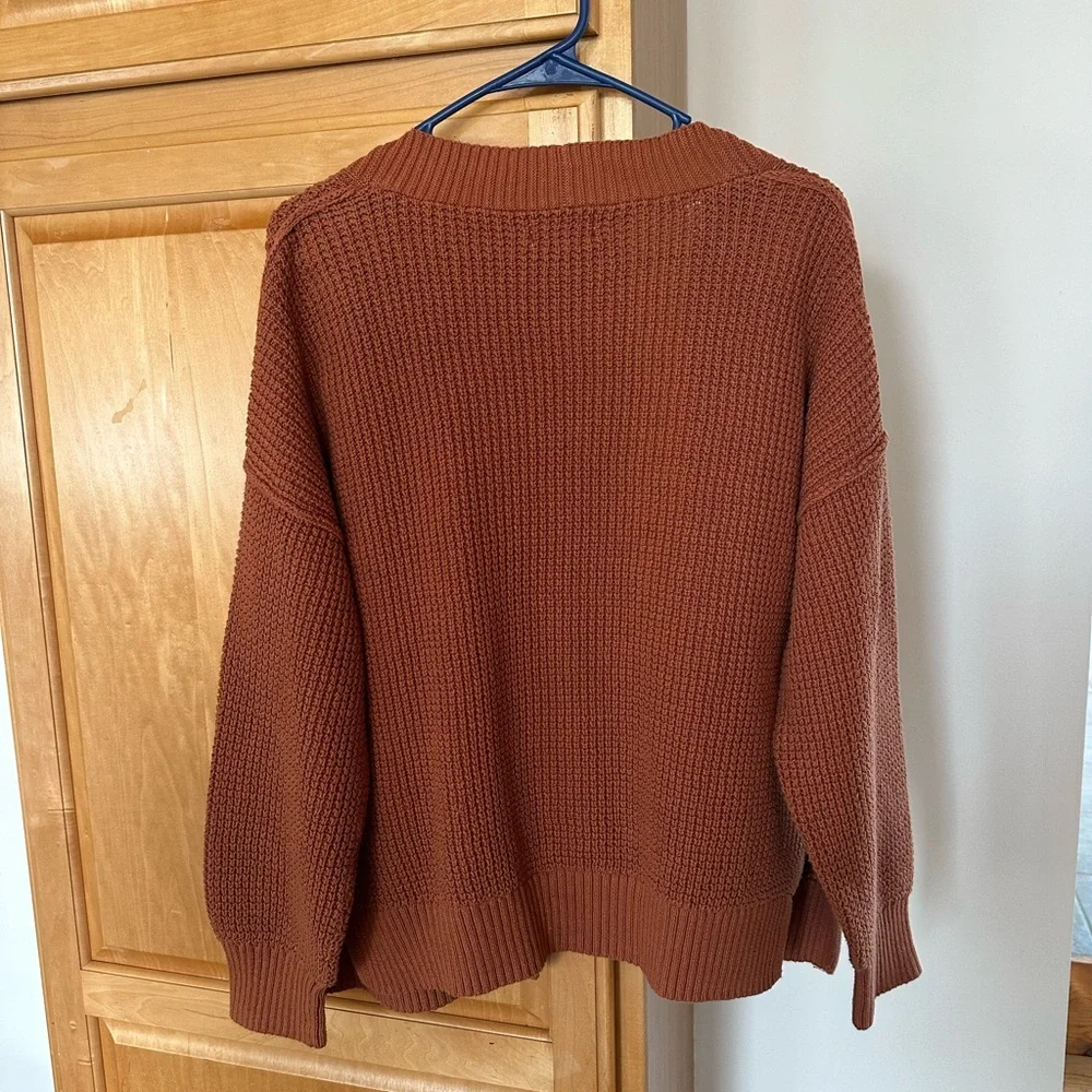 Universal Thread Rust Open-Front Waffle Cardigan - Picture 5 of 5